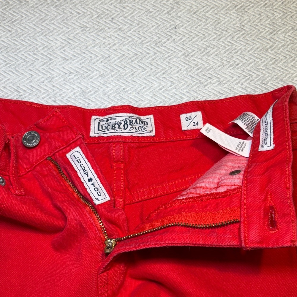 Lucky Brand Red Jean Shorts.  Size 00 - Picture 9 of 12